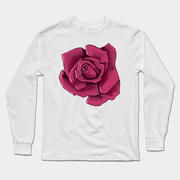 Red Rose Long Sleeve T-Shirt by BrittaniRose